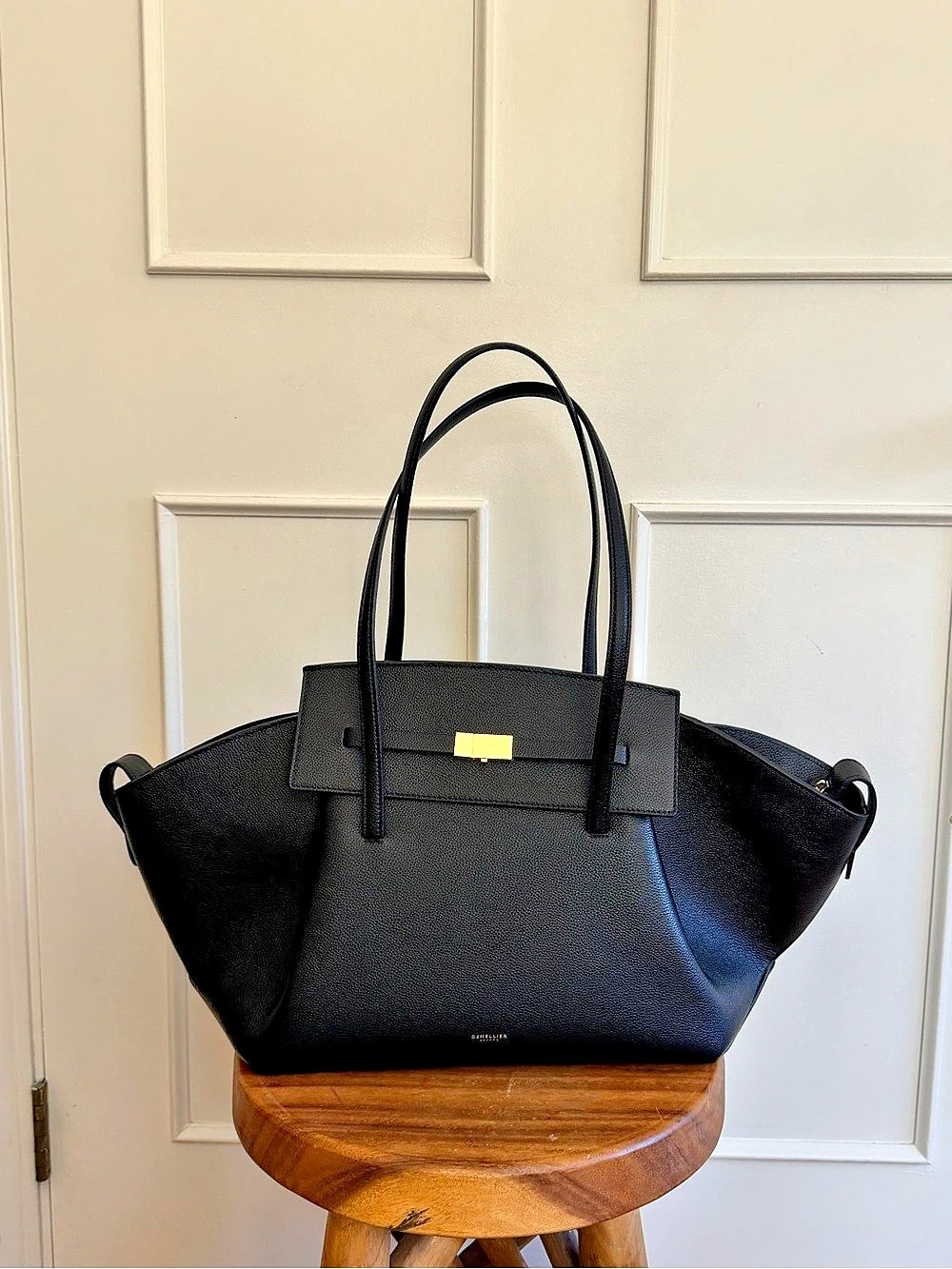 DeMellier Brooklyn Tote Bag in Black Leather